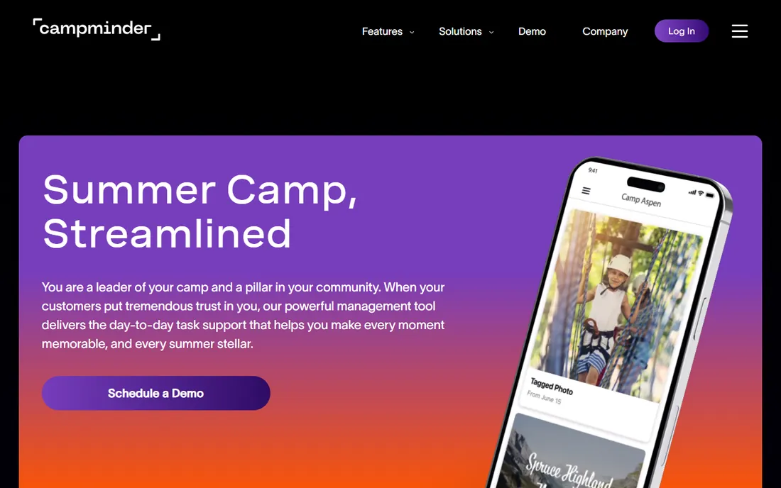 Campminder homepage