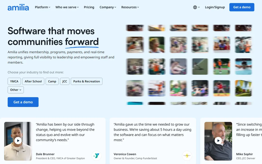 Amilia homepage