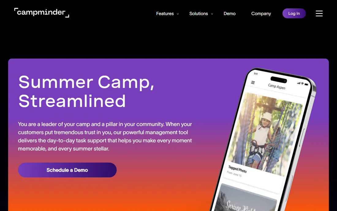CampMinder homepage