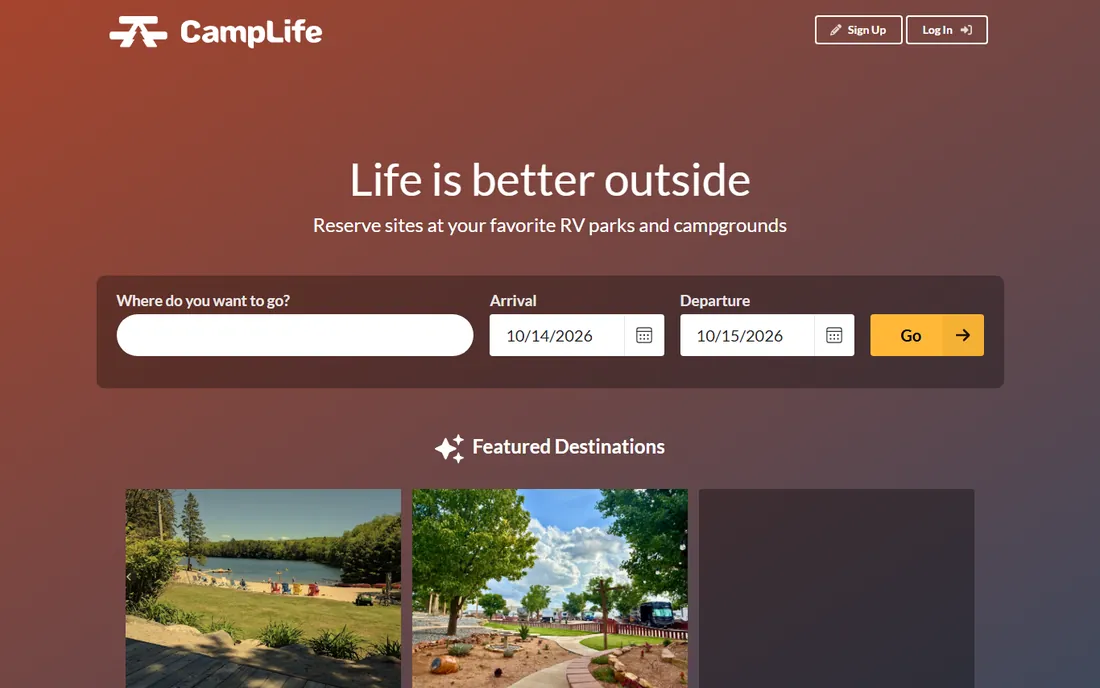 CampLife homepage