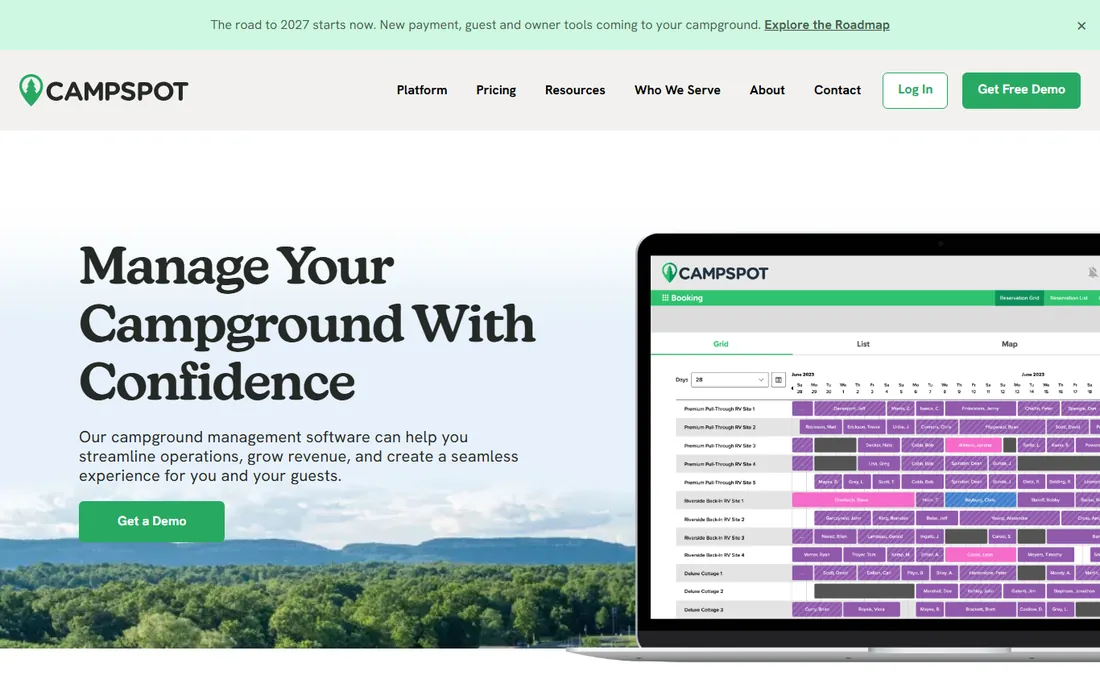 Campspot homepage