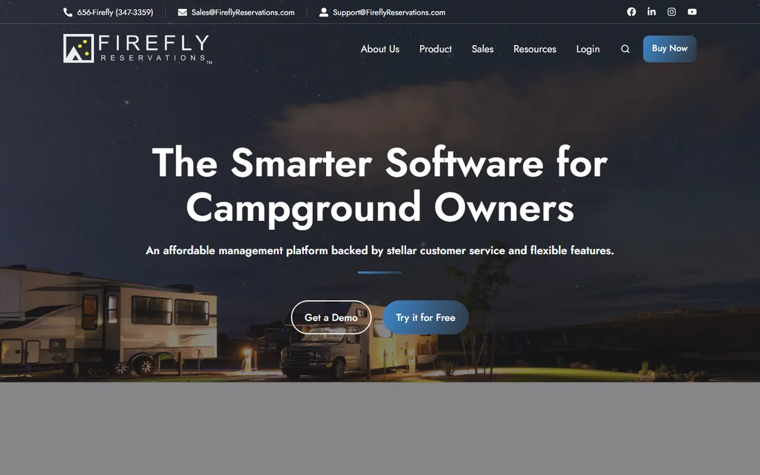 Firefly Reservations homepage