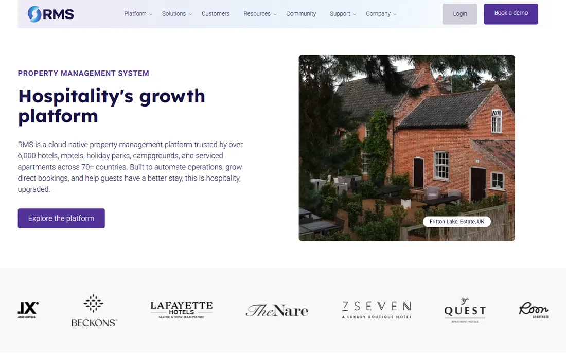 RMS Cloud homepage