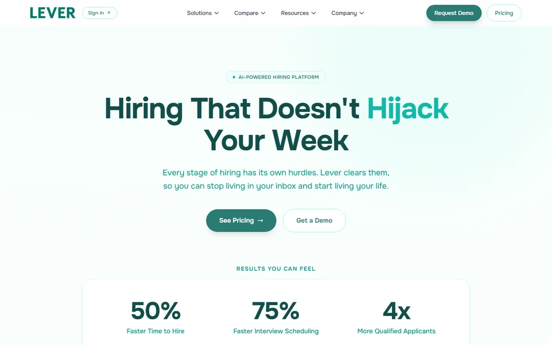 Lever homepage