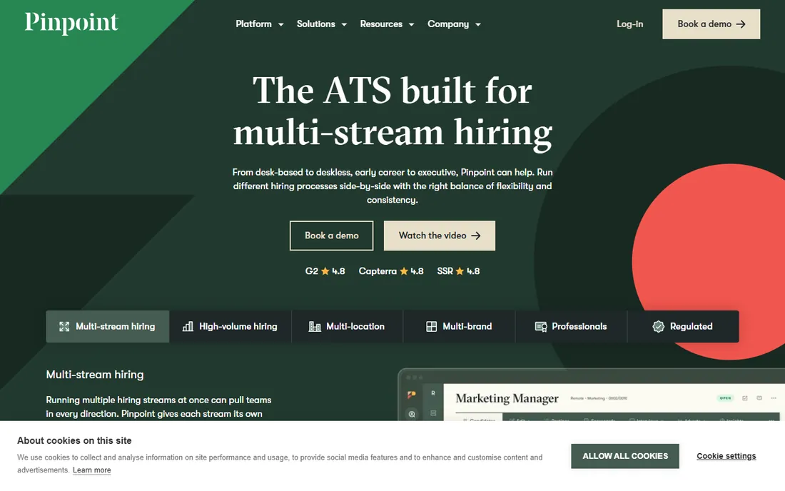 Pinpoint homepage