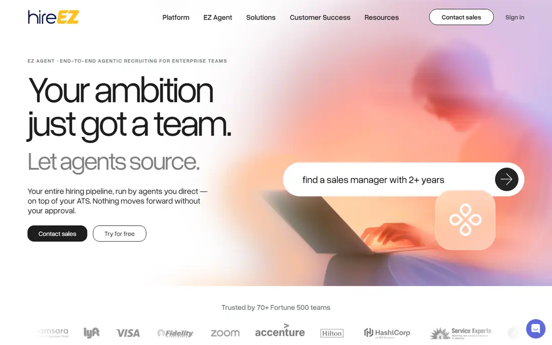 hireEZ homepage