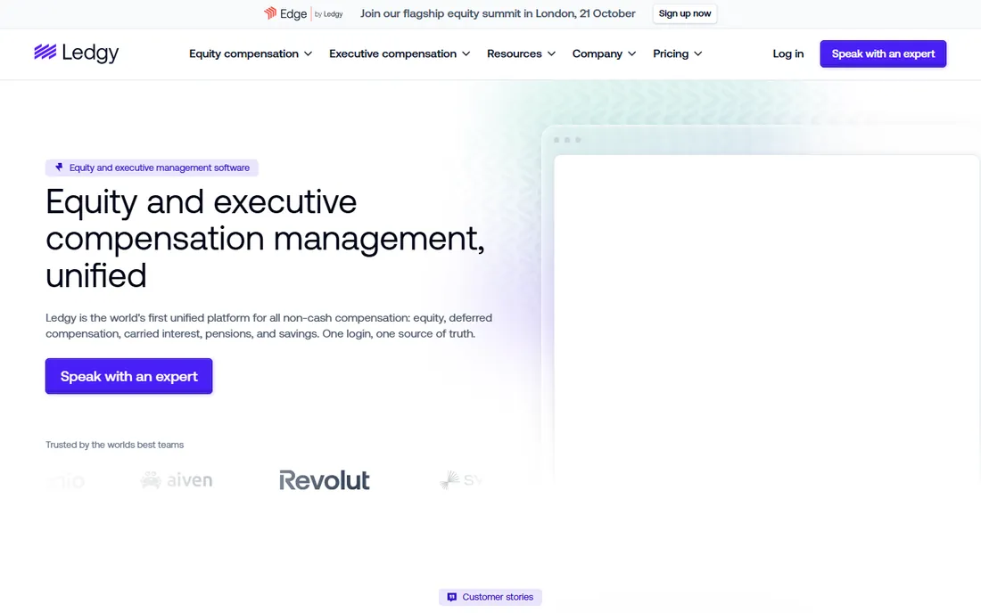 Ledgy homepage