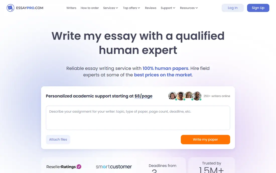 EssayPro homepage