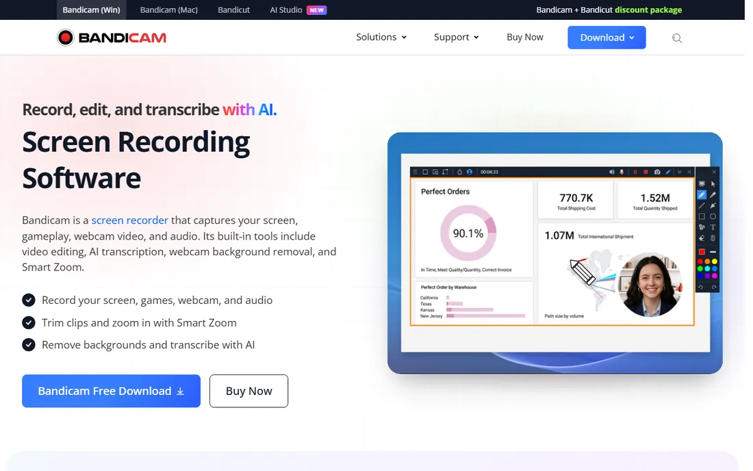 Bandicam homepage