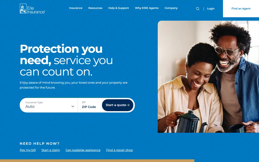 Erie Insurance homepage