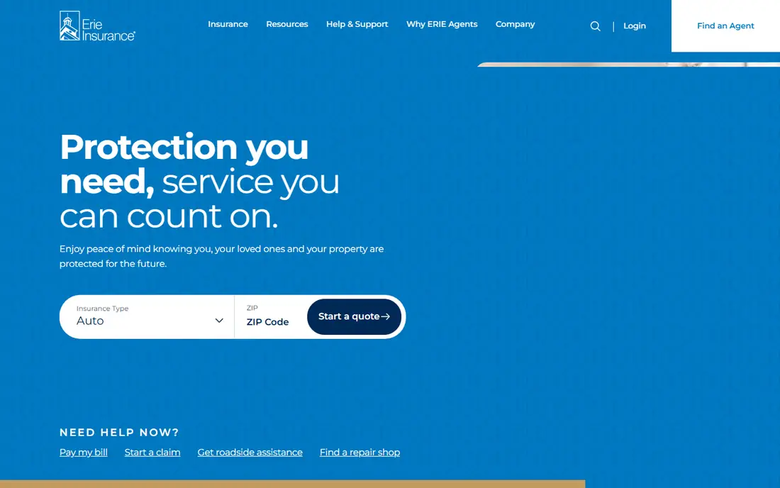 Erie Insurance homepage