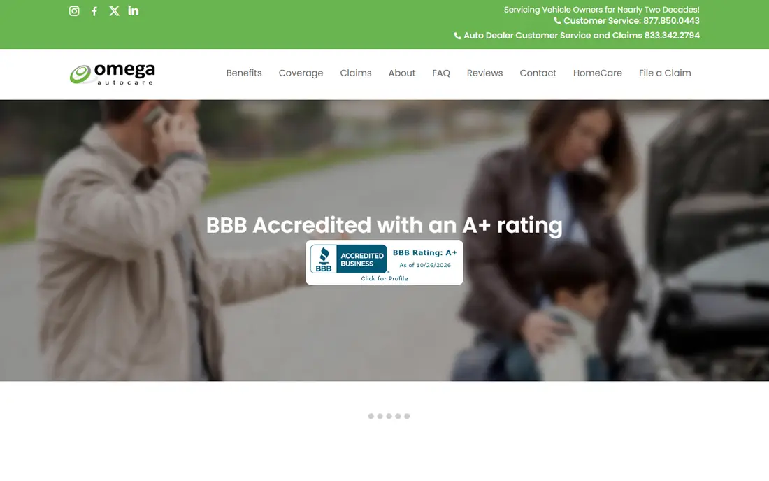 Omega Auto Care homepage