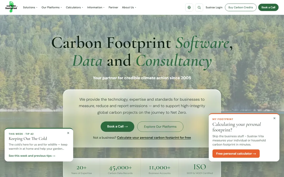 Carbon Footprint Calculator homepage