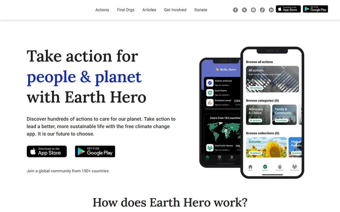 Earth Hero homepage