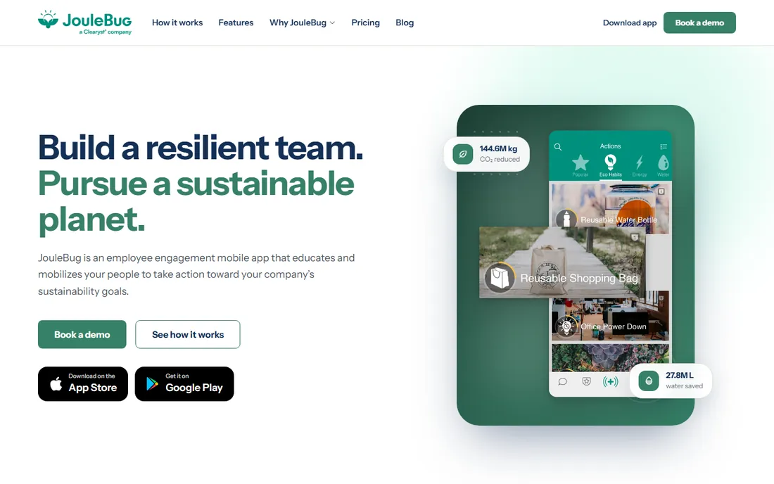 JouleBug homepage