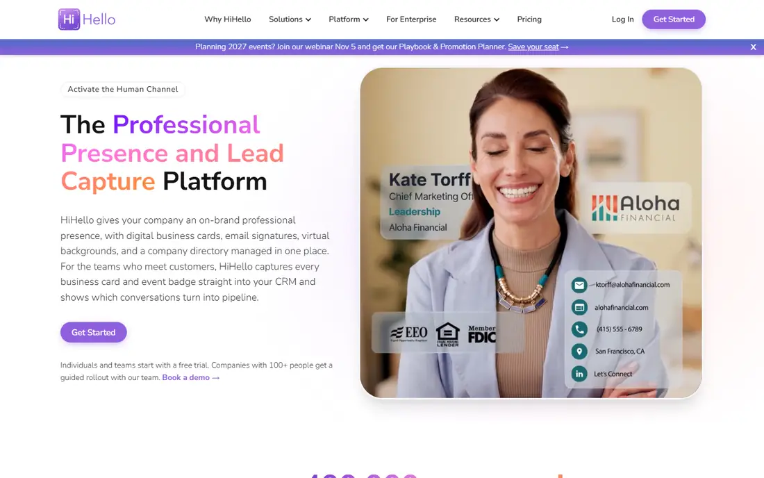 HiHello homepage