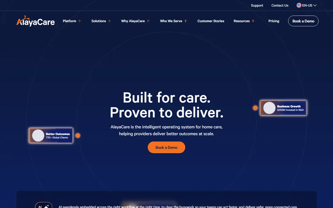 AlayaCare homepage