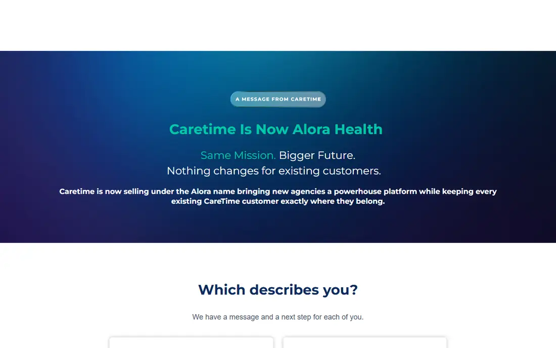 CareTime homepage