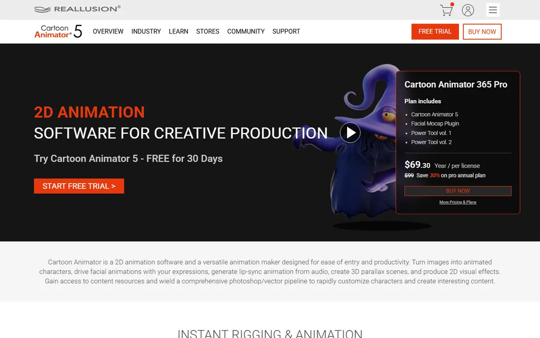 Cartoon Animator homepage