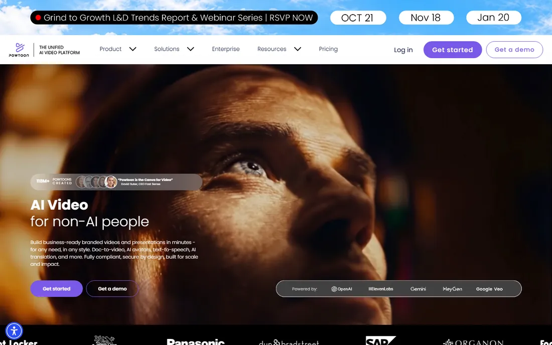 Powtoon homepage