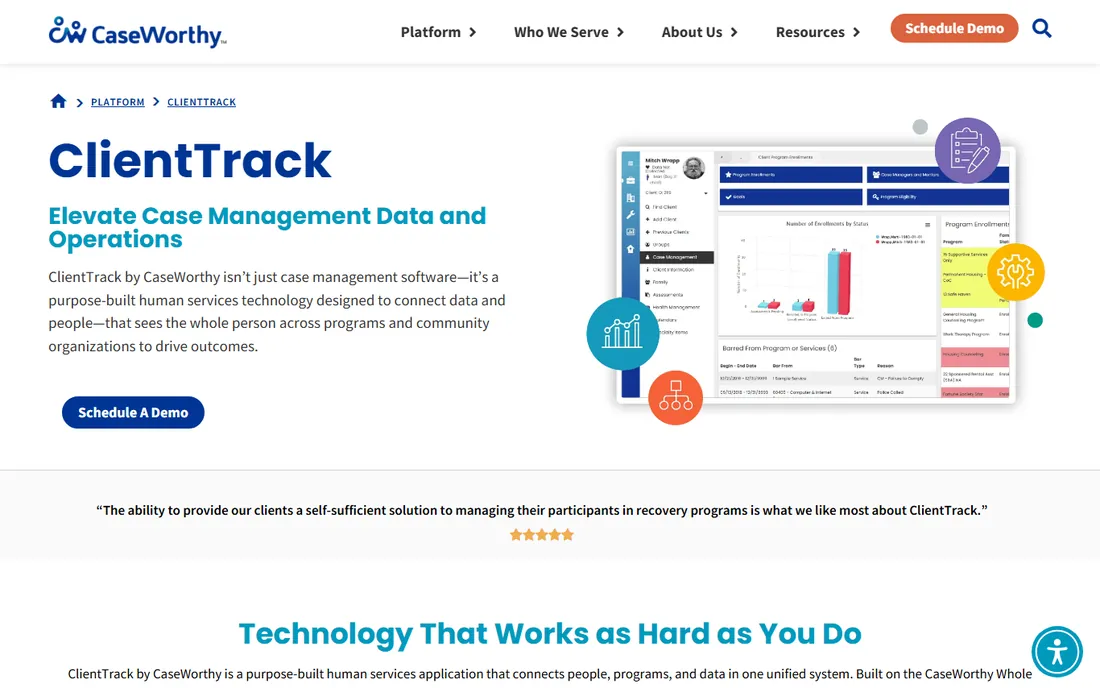 ClientTrack by CaseWorthy homepage