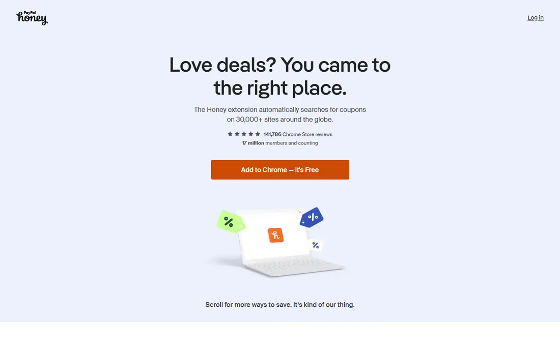 Honey homepage