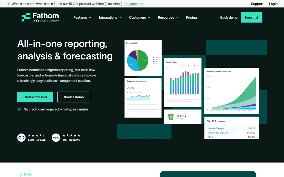 Fathom homepage