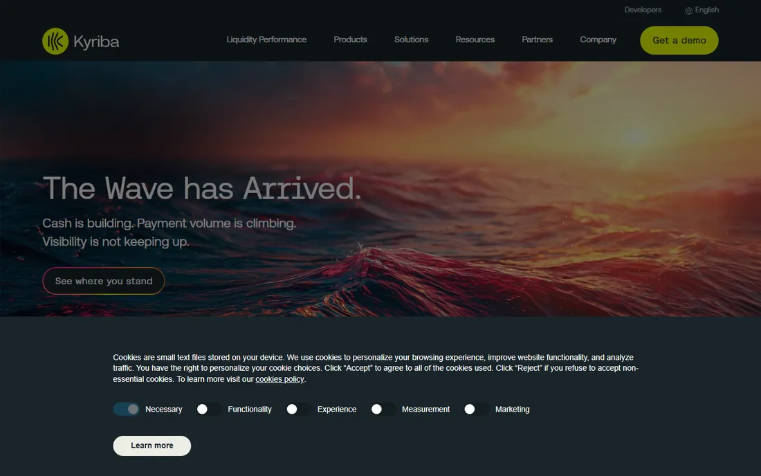 Kyriba homepage