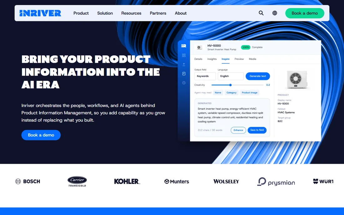 inRiver homepage