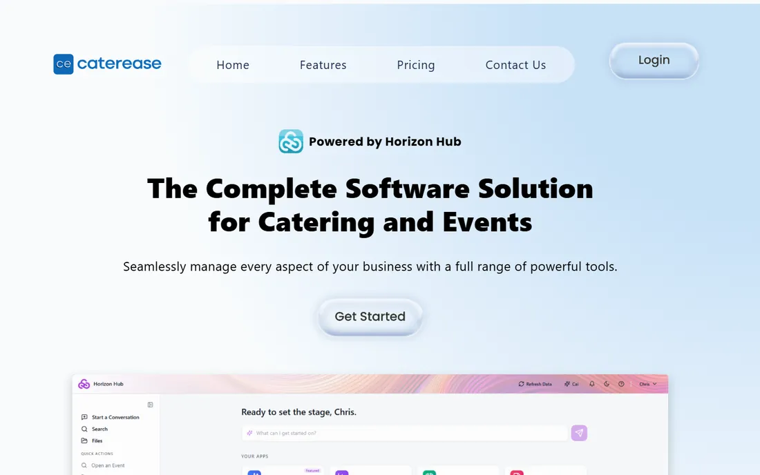 Caterease homepage