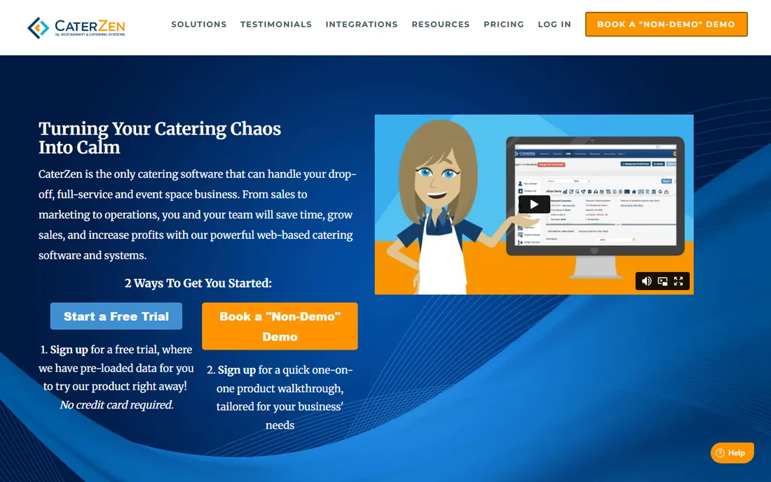 CaterZen homepage