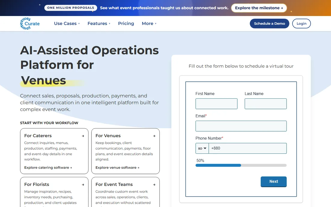 Curate homepage