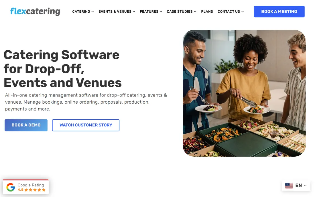 Flex Catering homepage