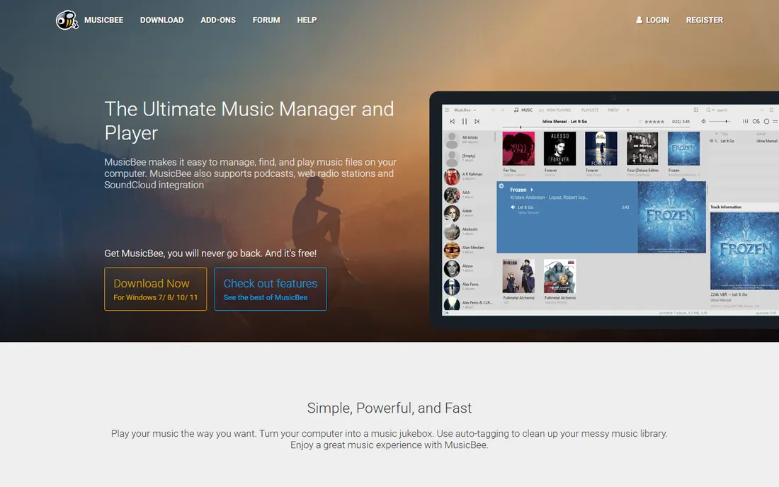 MusicBee homepage