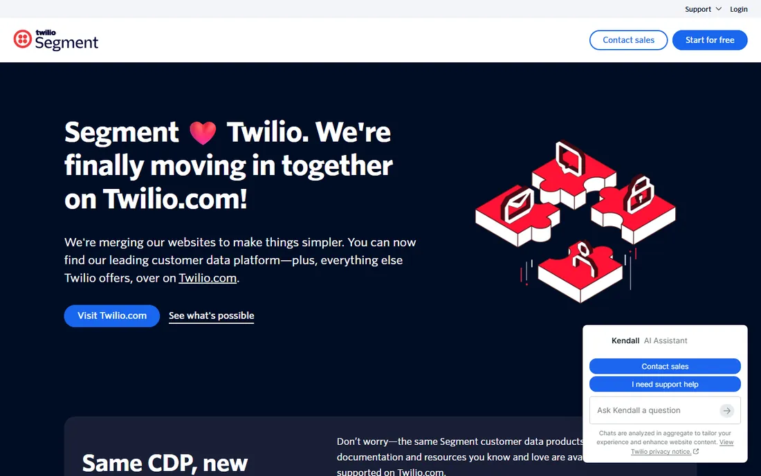 Twilio Segment homepage