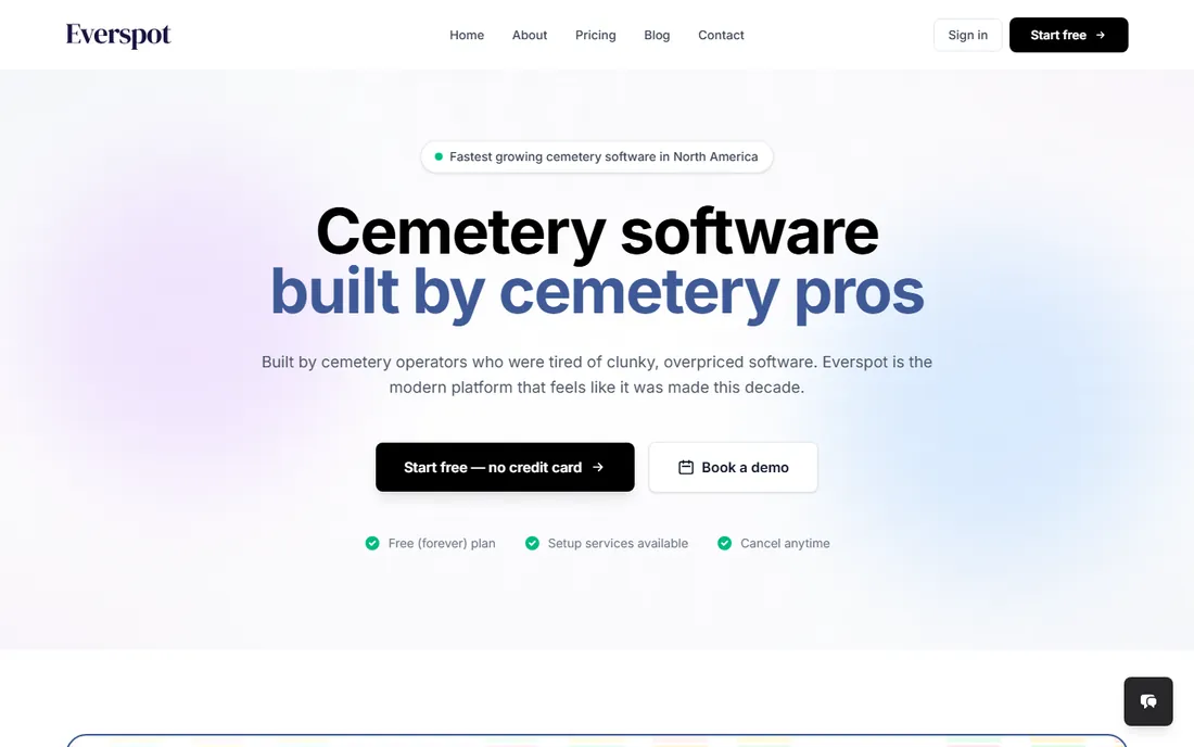 Everspot homepage