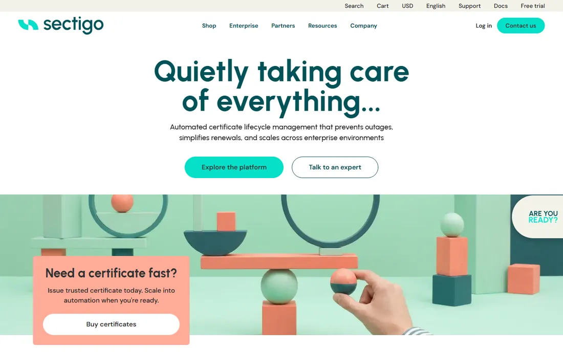 Sectigo homepage
