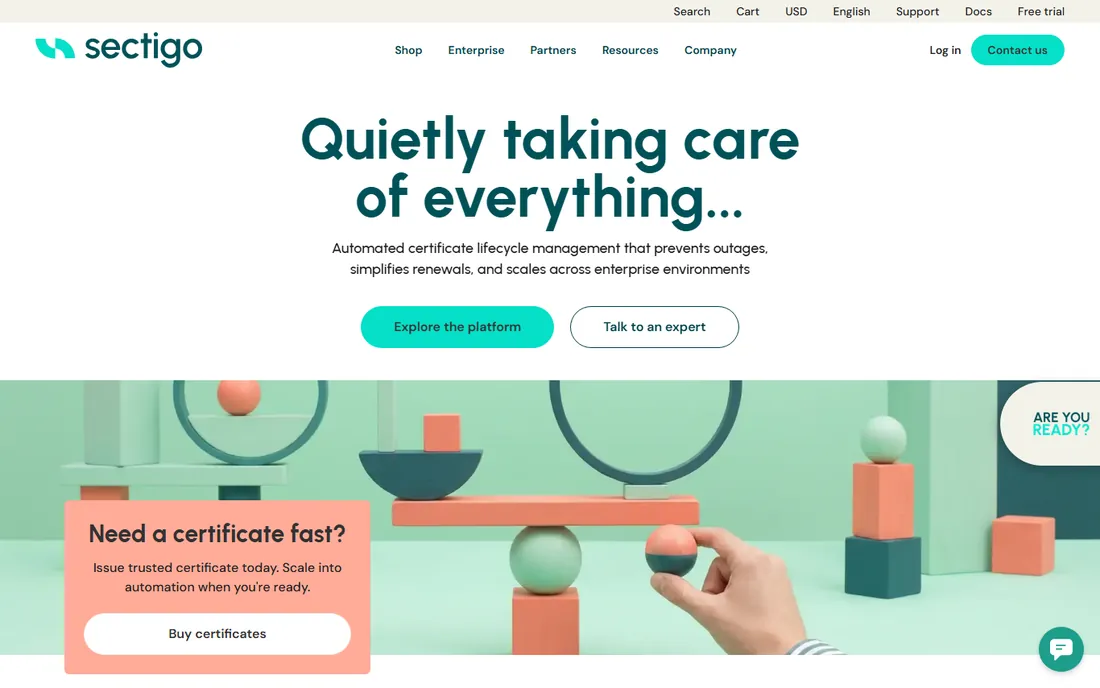 Sectigo homepage