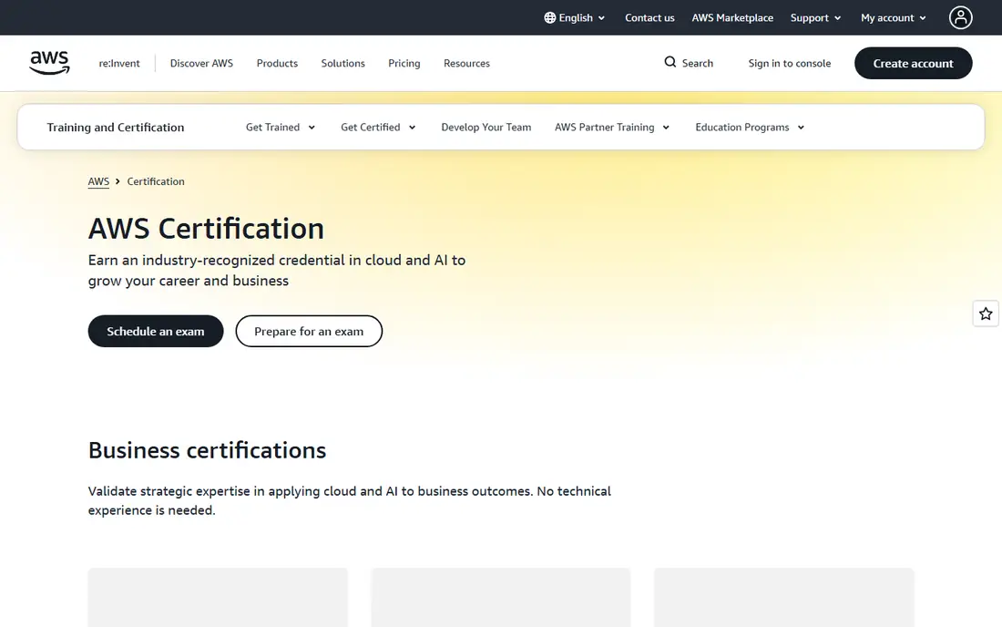 AWS Certified Solutions Architect Associate homepage