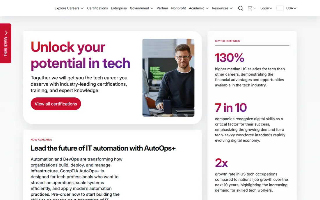 CompTIA Security+ homepage