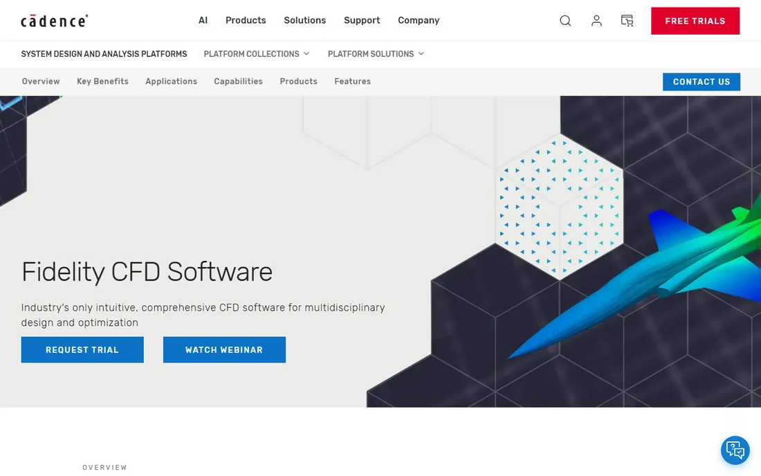 Cadence Fidelity CFD homepage