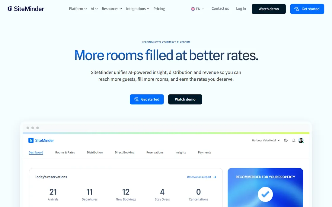 SiteMinder homepage