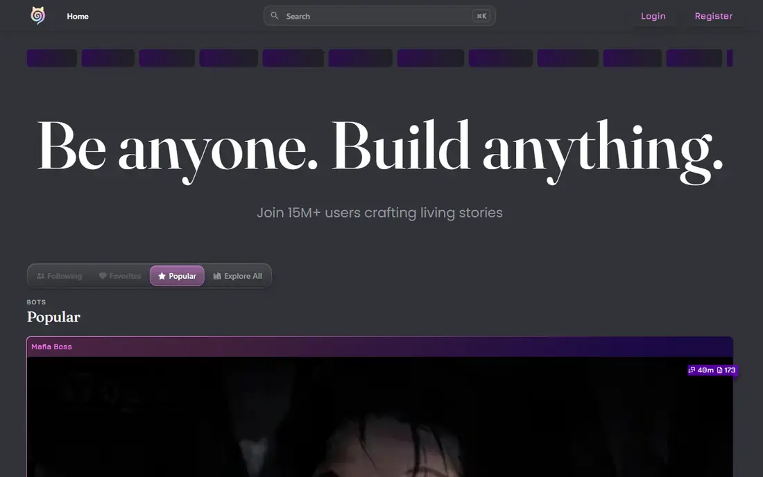 Janitor AI homepage