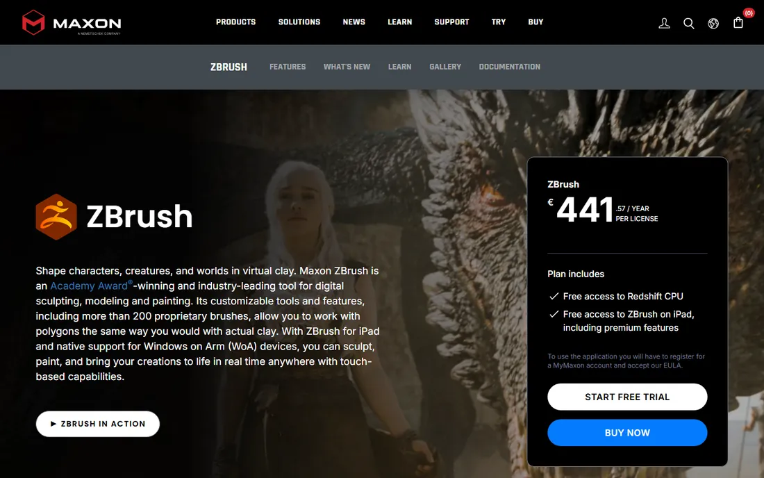 ZBrush homepage