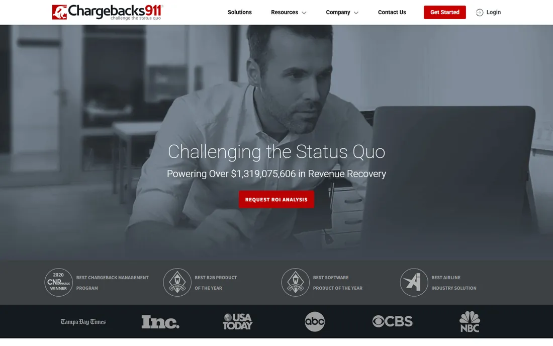 Chargebacks911 homepage
