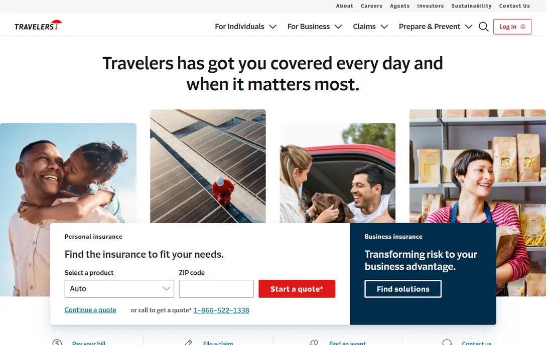 Travelers homepage