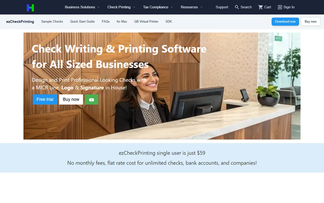 ezCheckPrinting homepage
