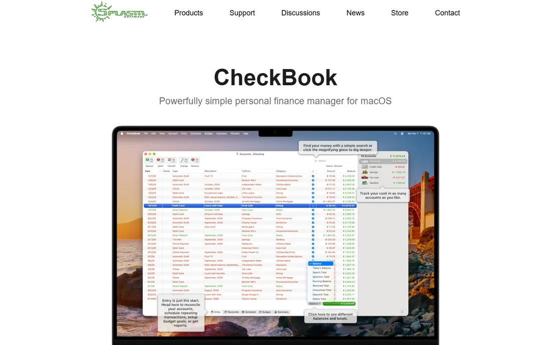 CheckBook homepage