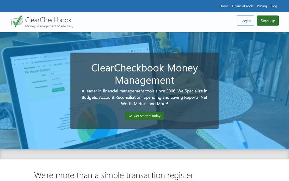 ClearCheckbook homepage