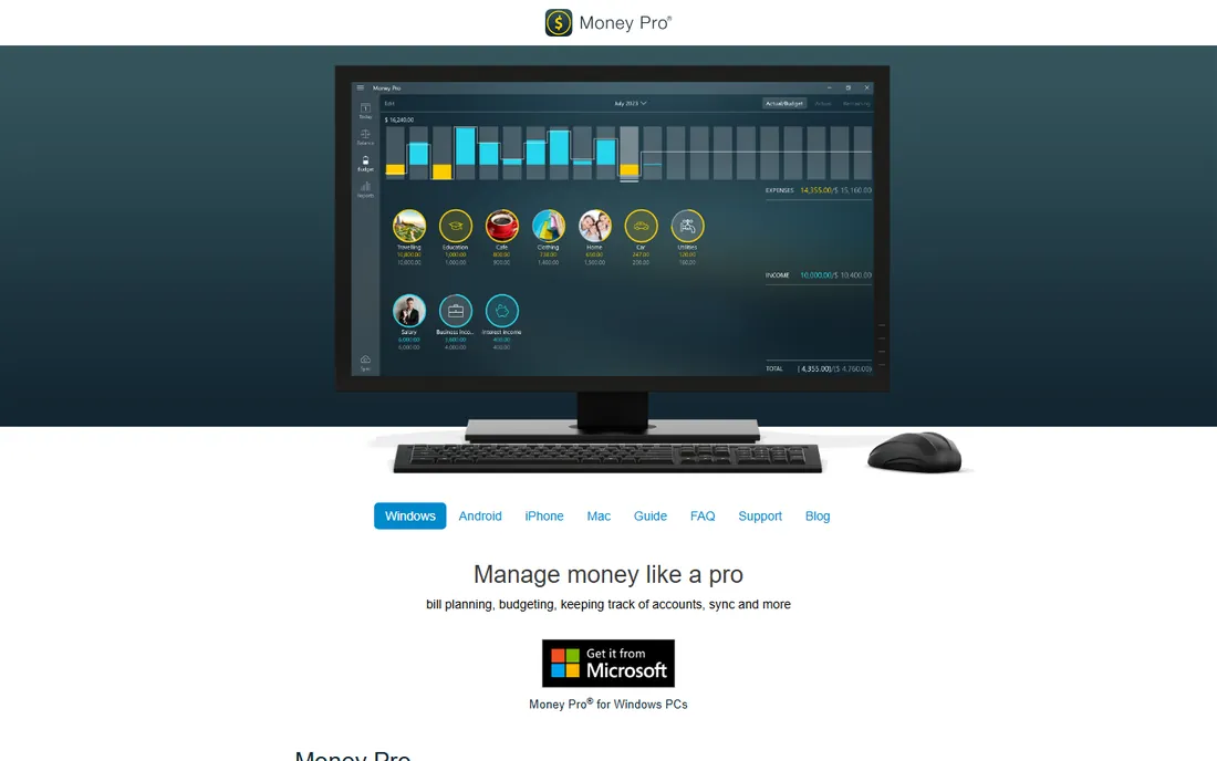 Money Pro homepage